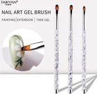 3 шт. кисть для дизайна ногтей акриловый УФ-гель для наращивания Цветочный Дизайн Рисование карандаш для маникюра, Инструменты Набор для чистки с Круглым Верхом