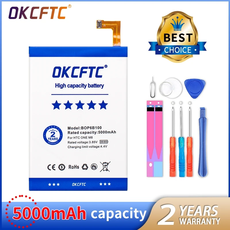 

OKCFTC 5000mAh B0P6B100 BOP6B100 Battery for HTC ONE M8 one 2 M8T M8X M8D E8 M8SW M8ST M8SD