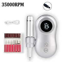 nail drill machine 35000rpm electric portable rechargeable long battery life for manicure pedicure with cutter art machine tool
