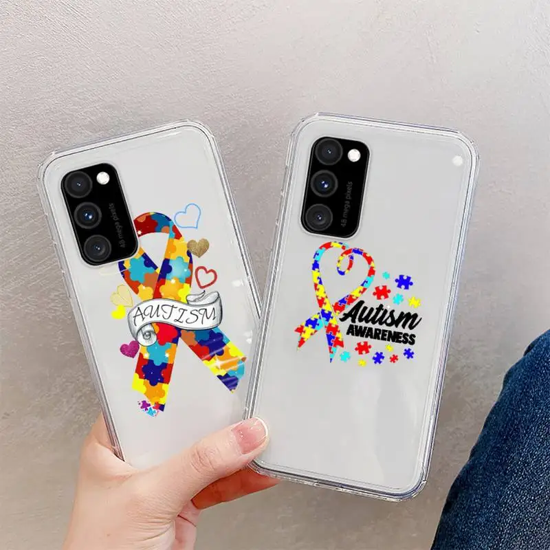 

Puzzle Autism Phone Case Clear For Samsung A 51 50 71 70 S 21 Huawei P 40 30 honor 20 10 i OnePlus 9 8 7 t x Pro Lite Plus
