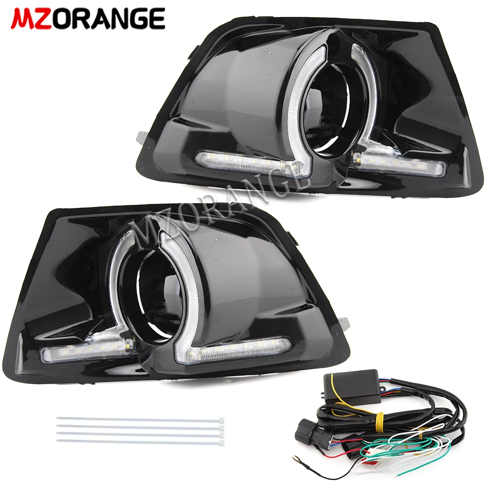 

Дневные ходовые огни, 1 комплект, Светодиодные ДХО для Ford Ecosport 2013, 2014, 2015, 2016, желтые указатели поворота, дальнего света