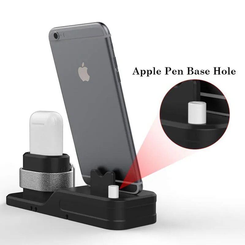 3 в 1 зарядная док-станция держатель для Iphone X Iphone 8 Iphone 7 Iphone 6 силиконовая зарядная подставка Док-станция для Apple watch Airpods