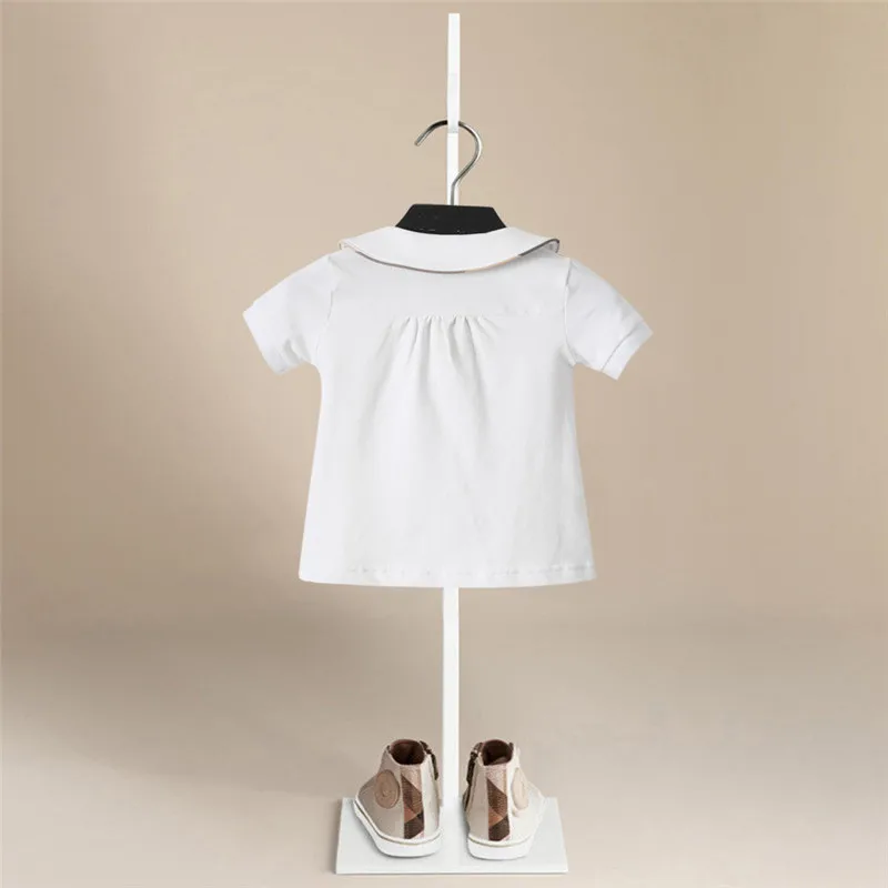 Летняя хлопковая футболка с коротким рукавом для маленьких девочек топы