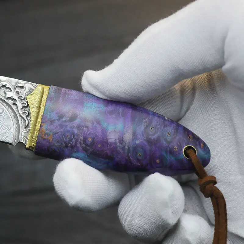 Мини нож для очистки овощей и фруктов 2 дюймов дамасский Нож Меч кухонный Пикник