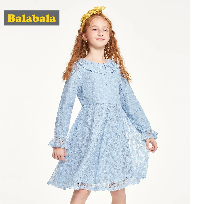 Детская одежда Balabala платье для девочек новинка 2019 Осеннее милое кружевное