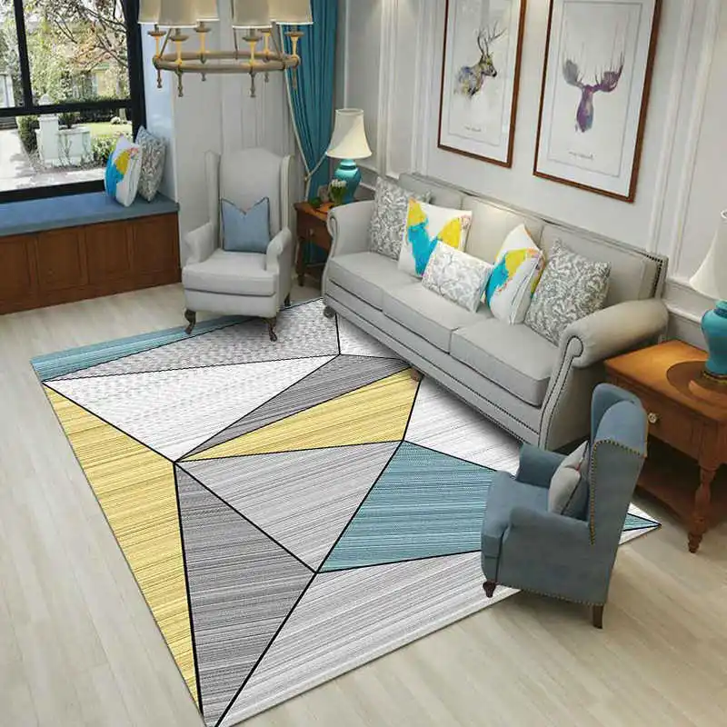 

Nordic 3D geometric printing carpet living room sofa floor mat bathroom non-slip carpet bedroom decoration washable large carpet