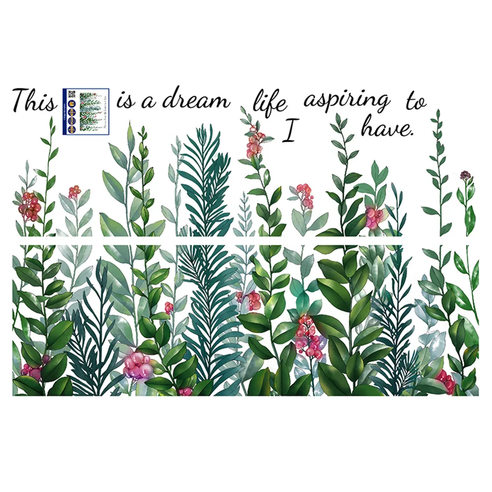 

Green plant skirting line porch cabinet corridor lobby background decorative wall sticker