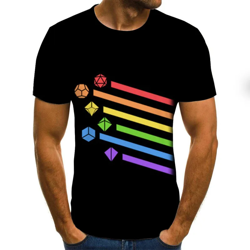 Мужская Повседневная футболка с коротким рукавом черная крутая забавная 3D