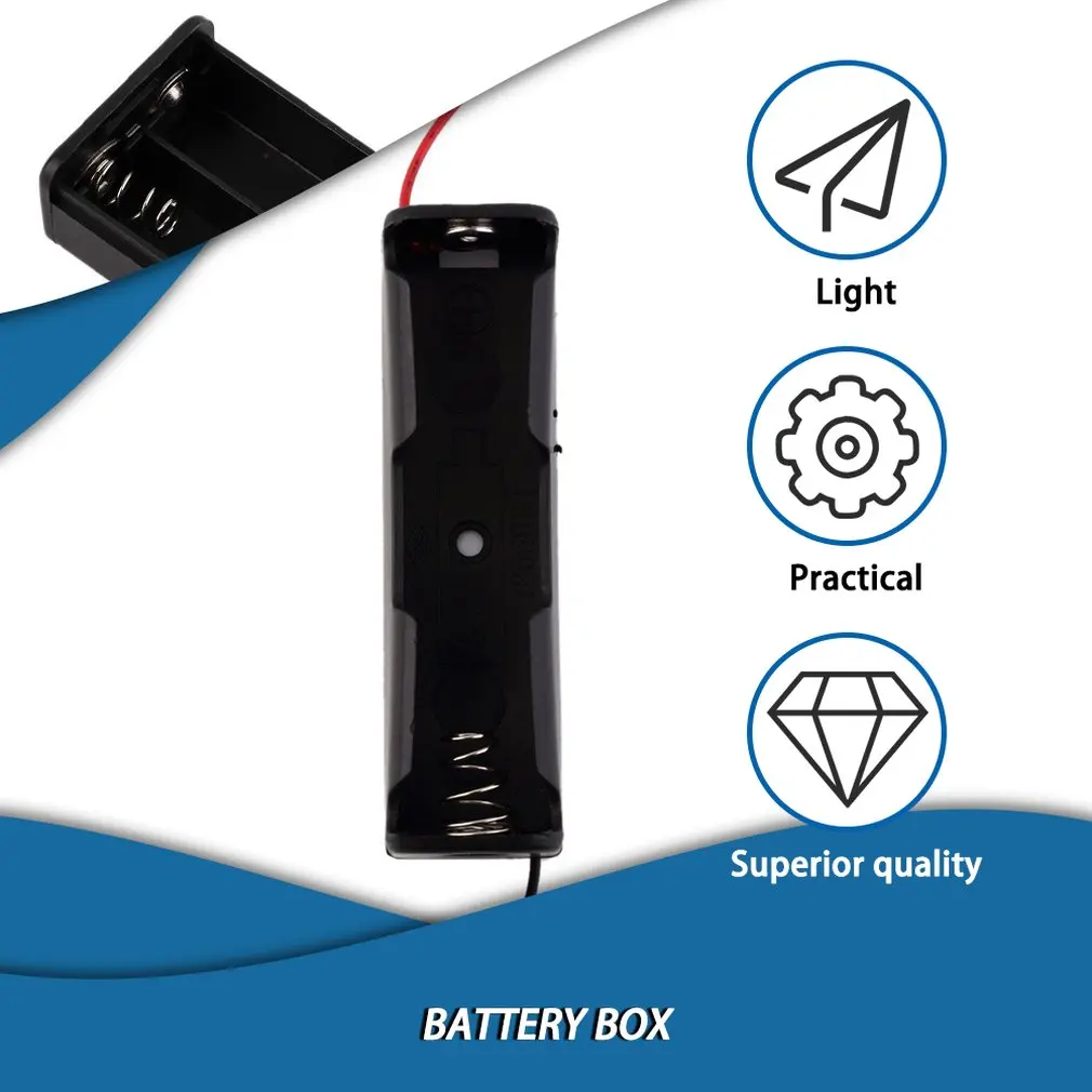 Black Plastic 1pc 18650 Battery Storage Box Case 1 2 3 4 Slot Way DIY Batteries Clip Holder Container With Wire Lead Pin |