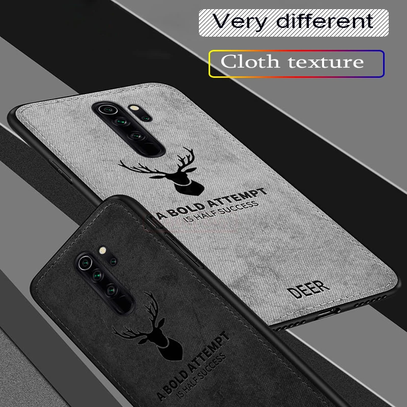 Текстурный Мягкий тканевый чехол для телефона с оленем Xiaomi Redmi Note 8 Pro