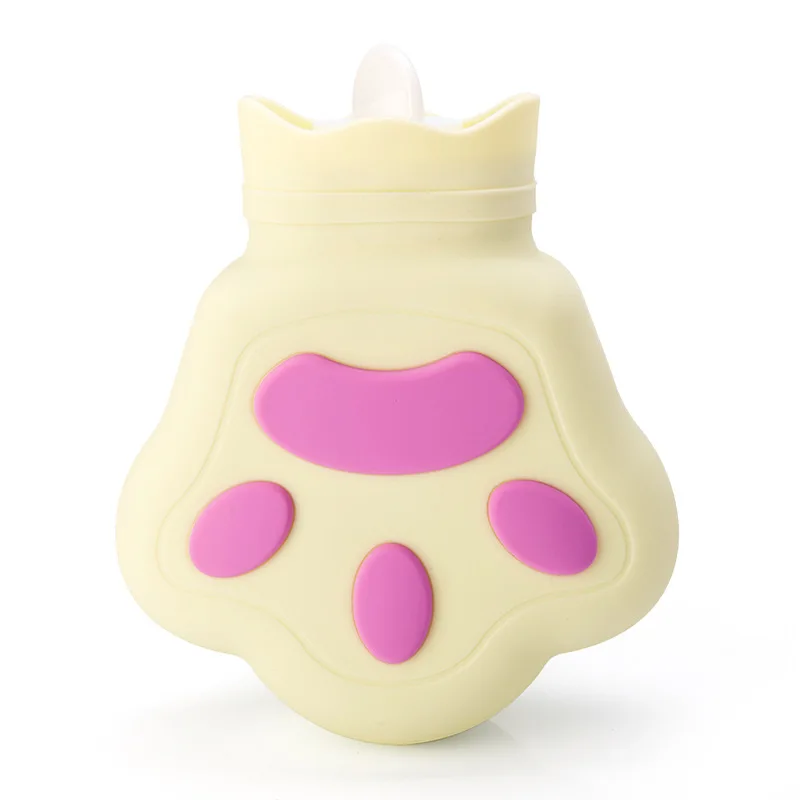 Light Yellow 450 мл горячие портативные бутылки для воды, силиконовая Зимняя Теплая бутылка для воды, ручная грелка для девушек, карман для рук, сумка для горячей воды - Цвет: Light Yellow