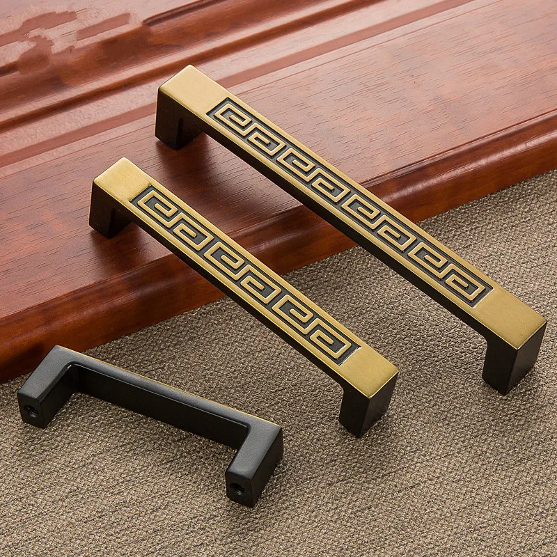 Дверные ручки в европейском стиле Античная синяя бронзовая ручка винный шкаф