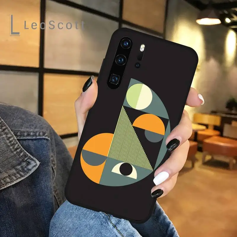 

Colorful geometric color block stitching Phone Case For Huawei honor Mate P 9 10 20 30 40 Pro 10i 7 8 a x Lite nova 5t