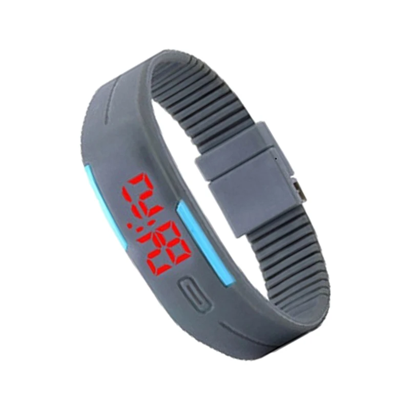 Модный женский мужской Дамский Наручные часы элегантный резиновый светодиодный