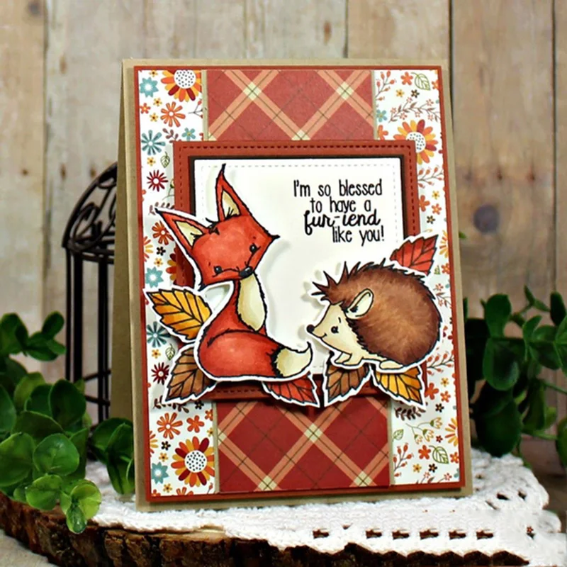 Металлические штампы и резиновые для рукоделия скрапбукинг олень лиса ранний