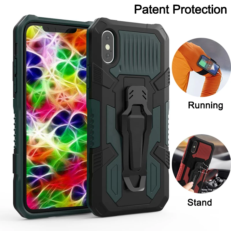 

For Xiaomi Redmi 9 9C 9A Case Shockproof Armor Phone Cover Xiaomi Redmi 8A 8 7A Redmi9 Rugged Hybrid Stand Covers With Belt Clip