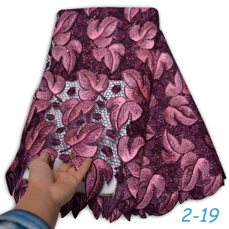 Новейший дизайн нигерийская Водорастворимая кружевная ткань африканская