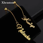 Женские серьги-подвески из нержавеющей стали под золото 18 карат