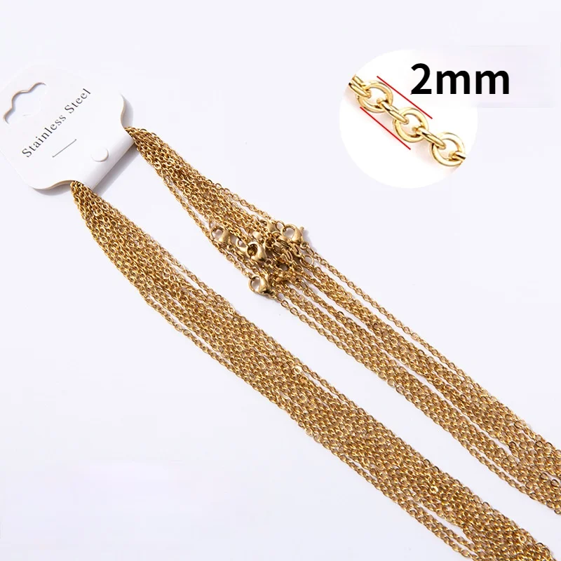 Цепочка Из Нержавеющей Стали с позолоченными застежками-карабинами 10 шт. 50 см |