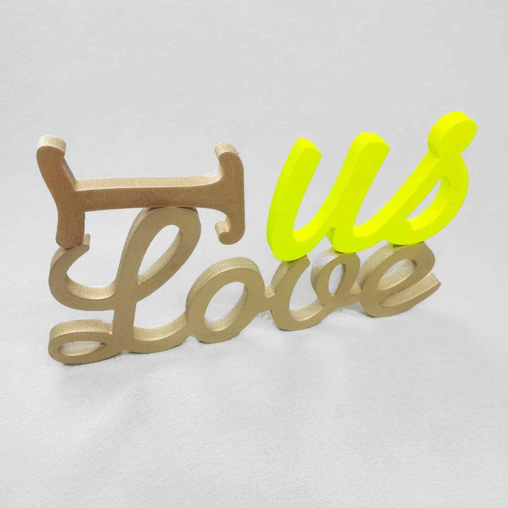 Customized Wood Wooden Words I Love Us Name Logo Shape For Kid's Boy Girls Baby Shower Birthday Wedding Party Decoration Design | Дом и