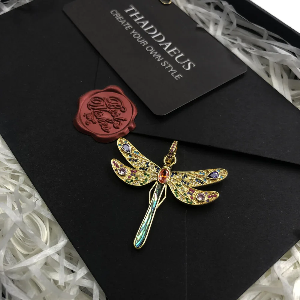 Pendant Golden Dragonfly 2020 Spring Brand Jewelry Bohemia Playful 925 Sterling Silver Be Colourful Happy Free Gift For Women | Украшения и