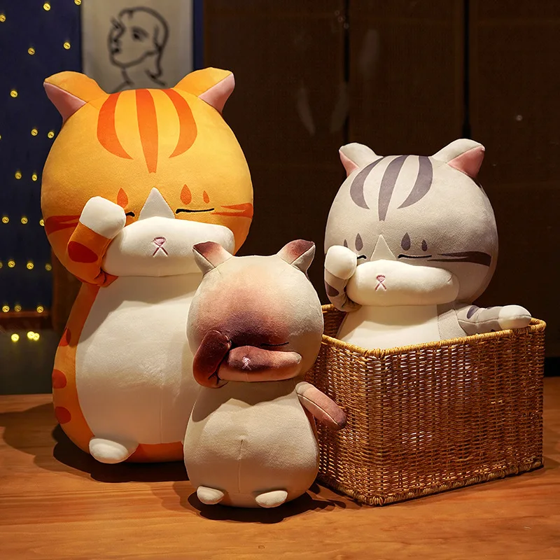 

35-60cm Soft Cute Sleepy Cat Plush Toys Stuffed Animals Pillow Doll For Kids Girls Nice New Year Christmas Gifts Home Decor