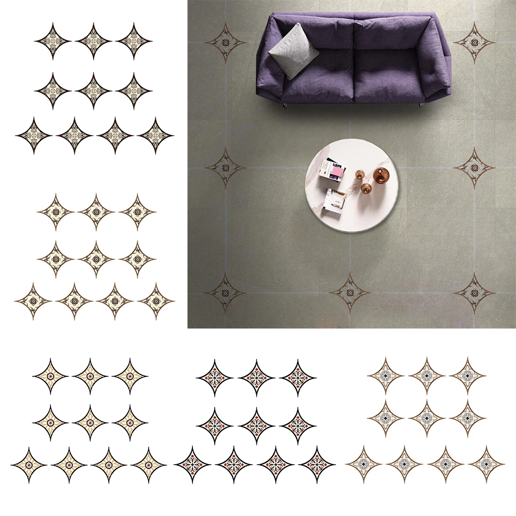 European Self Adhesive PVC Ceramic Tile Stickers Waterproof Floor Wall Sticker Diagonal Kitchen Home Decoration | Дом и сад