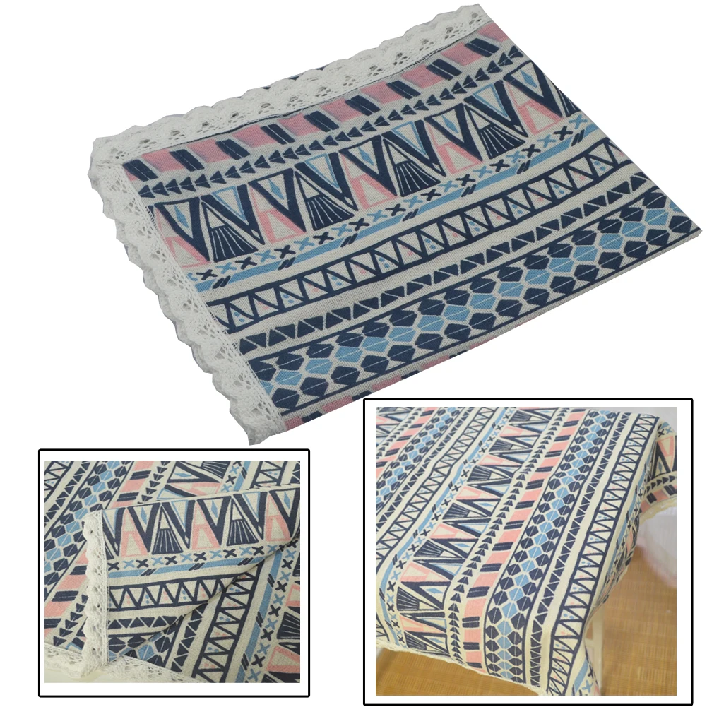 Этнические льняные хлопковые кружевные скатерти для дома с принтом