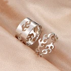 ZOVOLI трендовые золотые серебряные винтажные Пламенные кольца для мужчин и женщин парные кольца для влюбленных набор дружбы помолвки Свадебные Открытые Кольца 2021