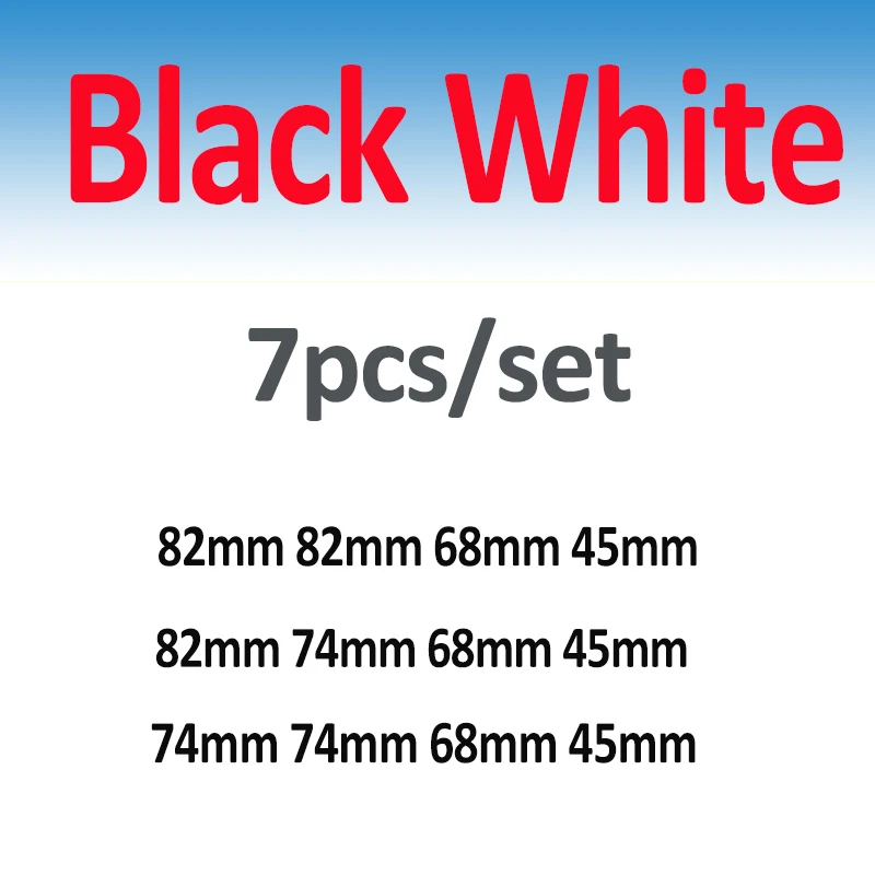 

Original Car Kit 7PCS Black White Front Emblem Rear Cover 82mm 74mm 68mm Wheel Center Caps Steering SticKer 45mm PVC/Epoxy Logo