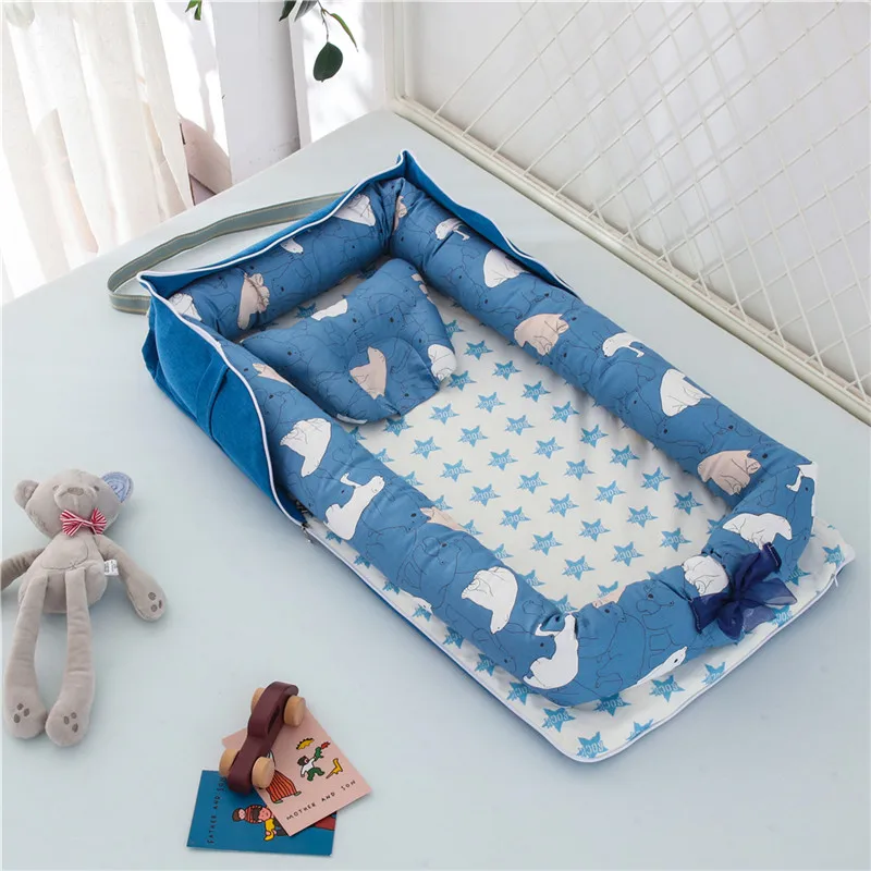 

90*50cm Folding Baby Nest Travel Bed Crib Newborns Cots Sleep Nest Infant Cradle Bed Cuna Baby Nest Baby Dropshipping Portable
