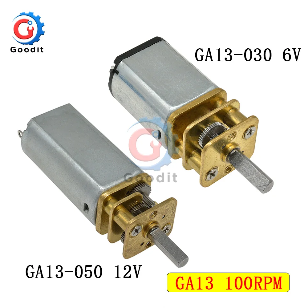 

GA13-030 GA13-050 DC Gear Motor 6V/12V 100RPM Speed Reduction Gearbox Motor for RC Toys Patrs Micro Low Noise High Speed Motor