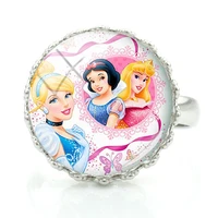 disney princess personality creative design cartoon crown ring fashion design art ring jewelry gift