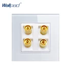 4-контактная звуковая розетка Wallpad, роскошная хрустальная панель 110-250 в, 4-контактная звуковая розетка