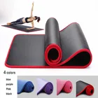 Нескользящий коврик для йоги с окантовкой NBR, 185x61 см, спортивный коврик для фитнеса, толщиной 10 мм, комнатный коврик для фитнеса, пилатеса, йоги