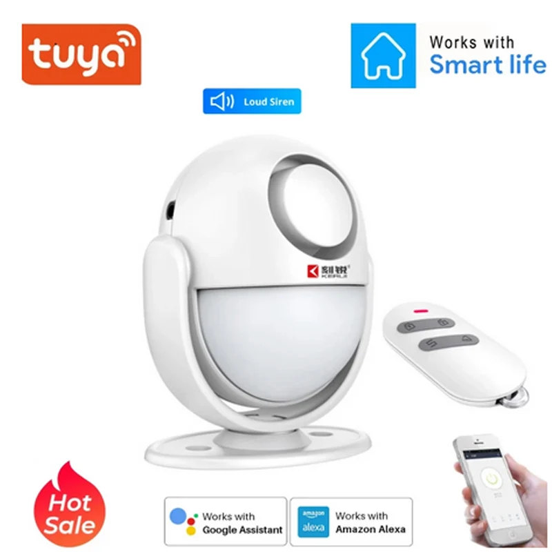 

Tuya Wifi Smart Body Infrared PIR Anti-Theft Home Alarm 125DB Burglar Multifunction Human Motion Detector For Home Security