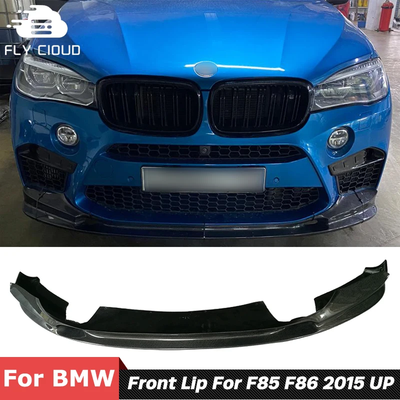 

3D Style Carbon Fiber Material Front Shovel Bumper Lip For BMW X5 Series X5M F85 X6M F86 2015 Up