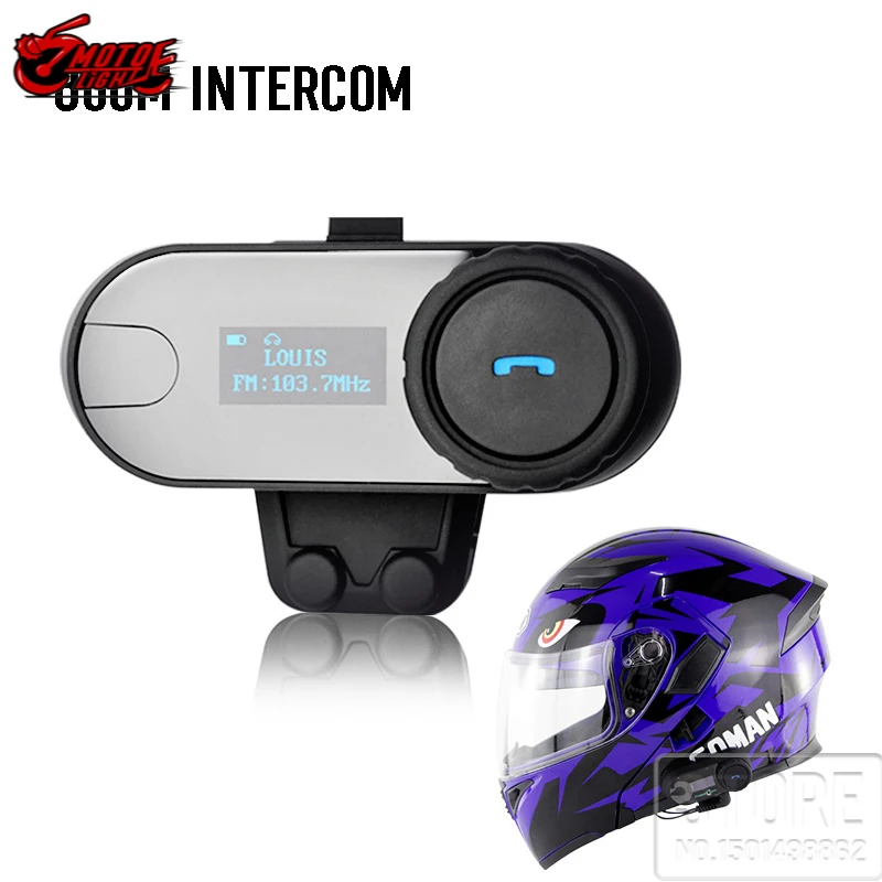 Bluetooth-гарнитура мотоциклетная с поддержкой Bluetooth 800 м | Автомобили и мотоциклы