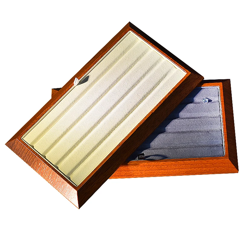 

JINSKY Jewelry Display Tray Wood Diamond Storage Plate Jewelry Storage Organizer Photograph Prop