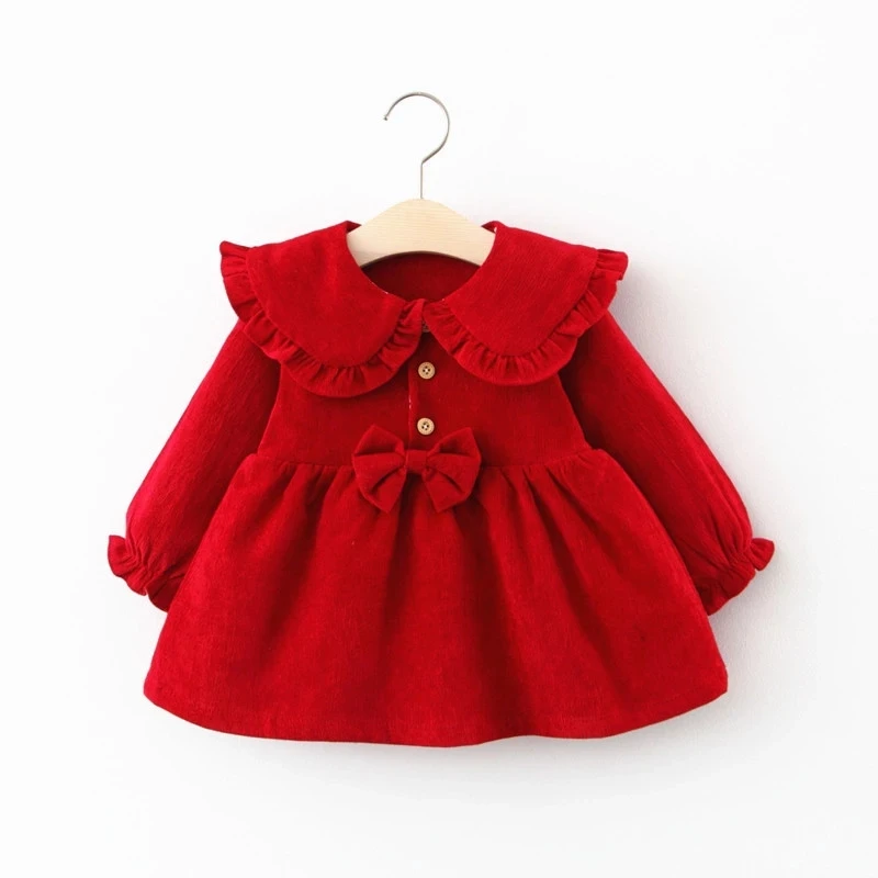 Детское Хлопковое платье с длинным рукавом BibiCola праздвечерние чное принцессы