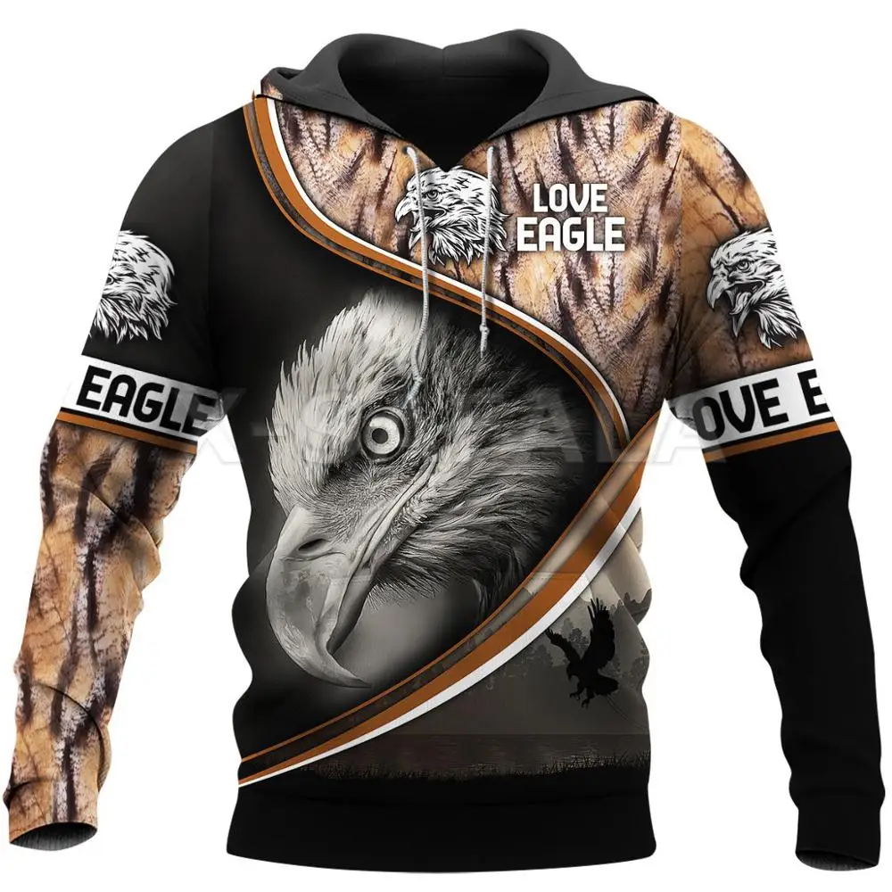 

Love Animal Eagle 3D Print Hoodies Man Women Harajuku Hooded Outwear Zip Up Pullover Sweatshirt Casual Tracksuit Unisex Jacket