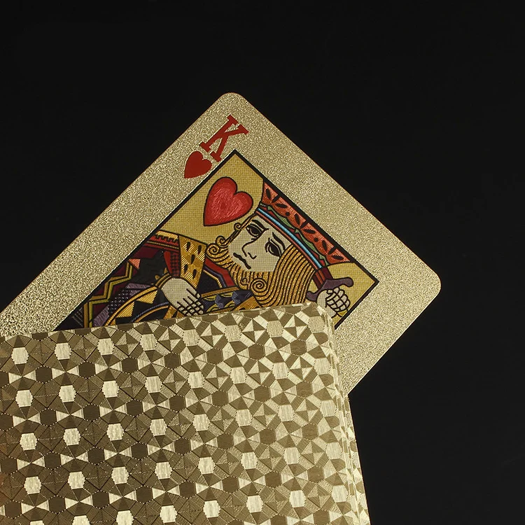 Одна колода Золотая фольга покер в европейском стиле пластиковые игральные