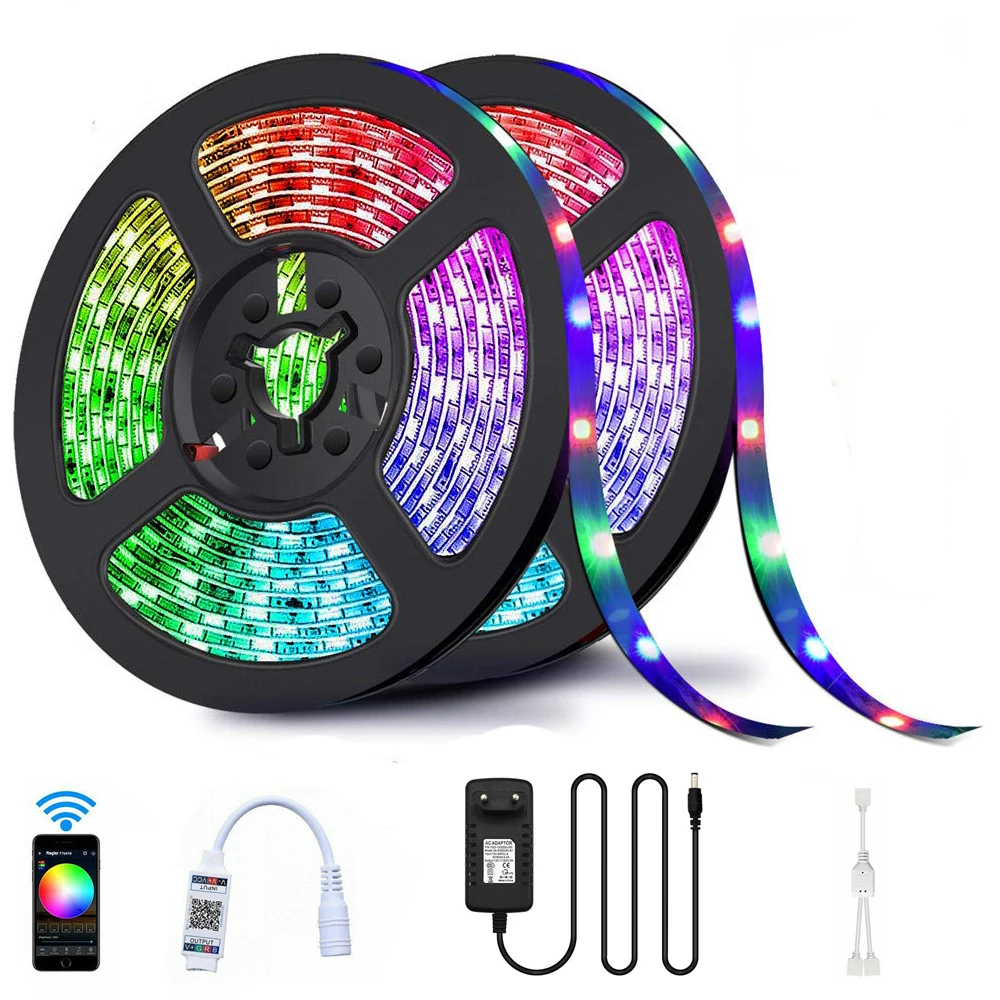 Bluetooth Светодиодные ленты светильник s 20 м RGB 3528 SMD гибкая лента Водонепроницаемый
