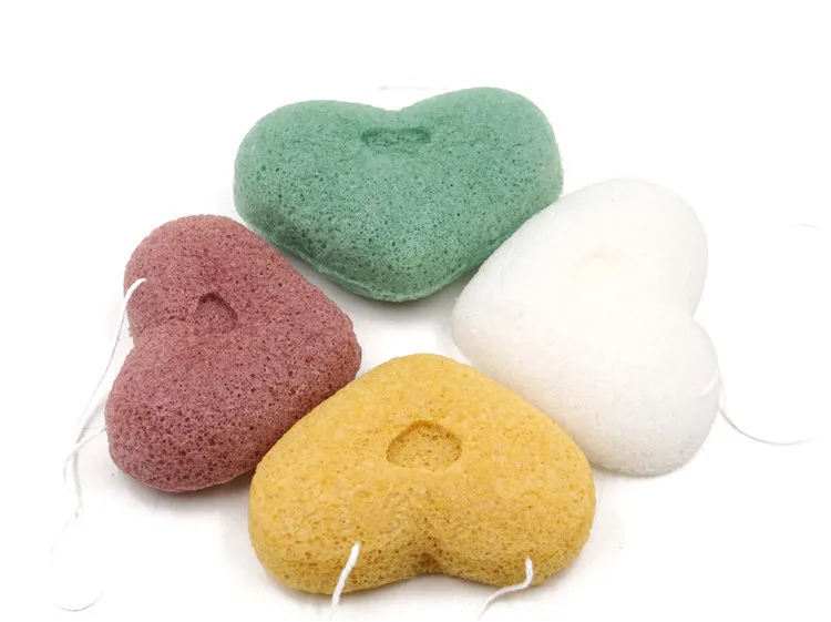 Натуральная зеркальная пуховка для лица полукруглая детская зеленая чайная