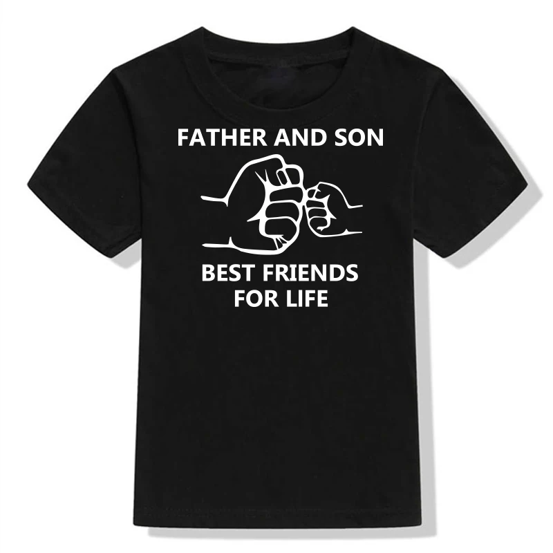 Father and son best friends for life print T-shirt Family Matching Look daddy Son Clothes Dad Me Baby Tshirt | Мать и ребенок