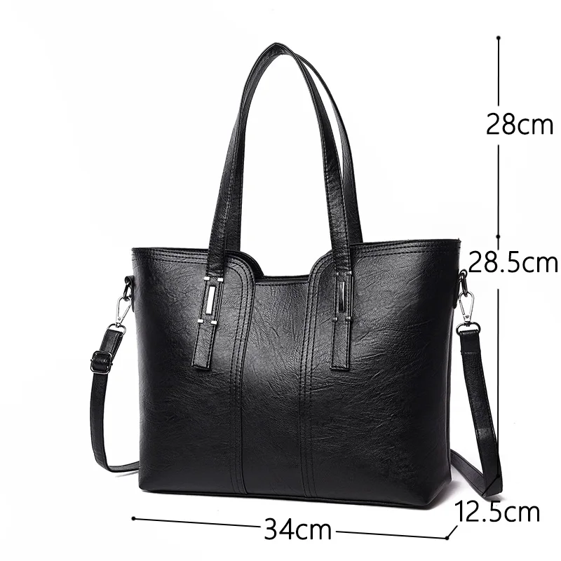 Новые высококачественные кожаные сумки женские модные на плечо вместительные