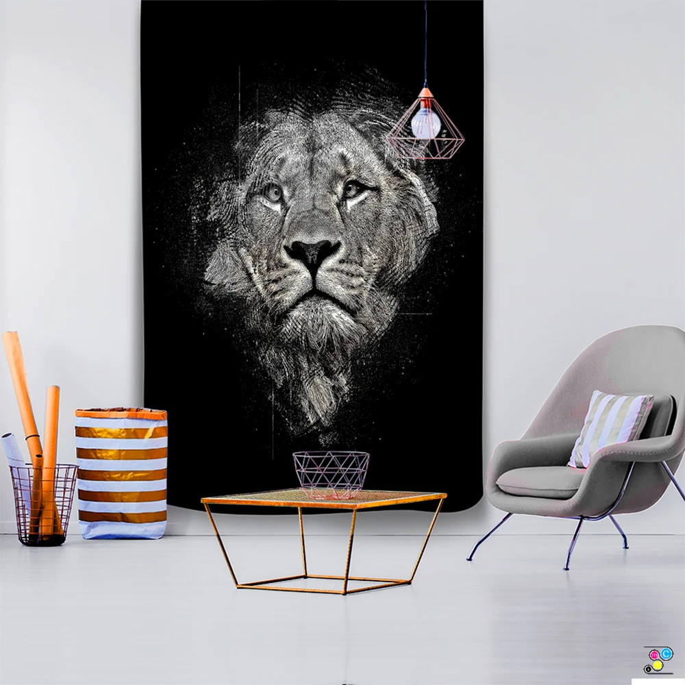 Льва жирафа гобелен красочные с животными на стене принтом &quotЛев&quot украшения |