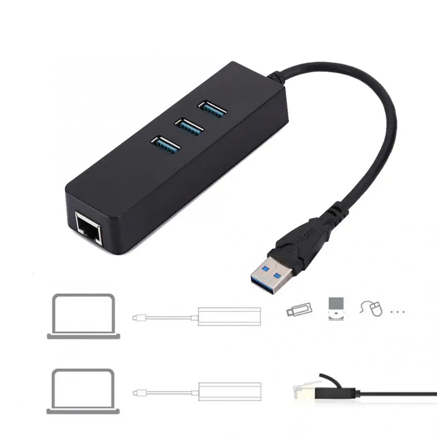 DM-HE27 RTL8153 USB 3 0 Ethernet конвертер адаптер с портами концентратор к RJ45 диск-бесплатно