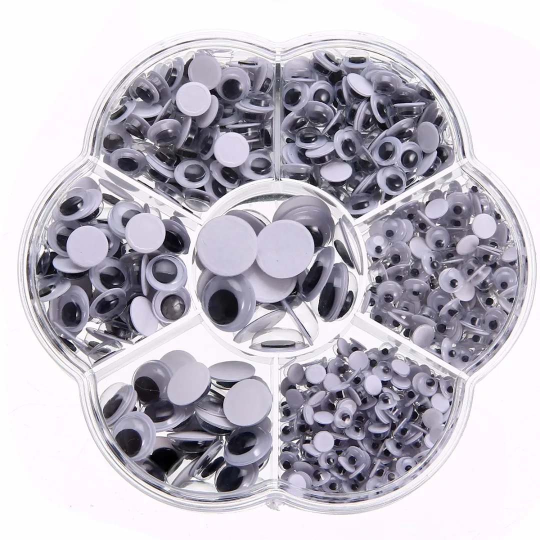 700 шт. Пластик КРУГЛЫЙ волнистые игрушечные глаза самоклеящаяся 4/5/6/7/8/10/12 мм для