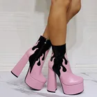 Женские ботинки на платформе, ботильоны на очень высоком каблуке, 2021